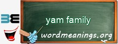 WordMeaning blackboard for yam family